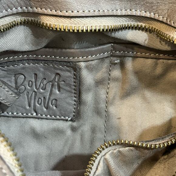 Bolsa Nova NWT Taupe Leather Fringe Crossbody Bag - Picture 7 of 11